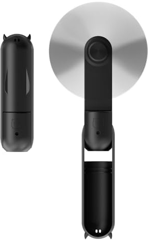 Hand Held Fan, Portable USB Rechargeable Mini Handheld Cooling Device, Folding Design, Battery Driven With Mobile Power Supply for Home Travel Outdoor (Black)