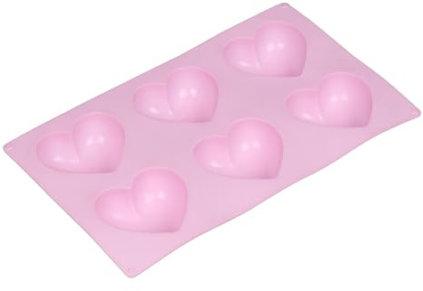 Tala 6 Heart Shaped Silicone Mould, Reusable LFGB-Grade Silicone Cake Mould for Baking & Desserts, Non-Stick, Oven Safe to 230°C, Dishwasher Safe, 30 x 17.5cm