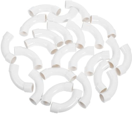 Veemoon 25pcs PVC Sweep Bend Elbow Connectors Fitting for Pipe Flame Retardant Material for Electrical and Plumbing Systems Enhanced Safety and Optimal
