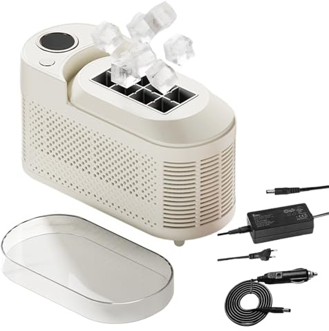 Macchina per cubetti di ghiaccio, da campeggio con congelamento rapido, generatore di cubetti di ghiaccio portatile in miniatura, compatibile con presa auto e corrente alternata, per camper Dormitory
