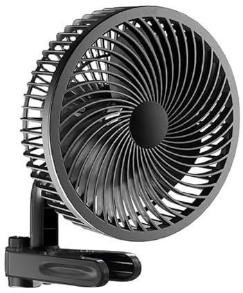 Inoamity Ventilatore con Clip Oscillante per Grow Box - Motore EC 10W, 4 Velocità, 550m³/h Flusso Aria, 32dB Silenzioso, per Piante Idroponica/Serra/Indoor Circolazione di Ventilazione, Nero