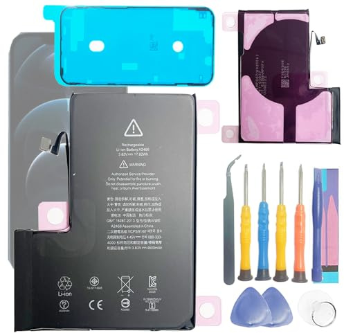 Batterie de rechange haute capacité pour Aousavo Phone12 pro max A2466 compatible avec iPhone 12 pro max A2342/A2410/A2412/A2411