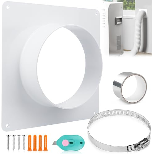 Rohrverbinder Flansch wandflansch 150mm Lüftungskanalverbinder Kunststoff Gerade Rohrflansch mit Edelstahl Schlauchschellen Alu Folienband für Heizung Kühlung Lüftungssystem für Lüftungsrohr