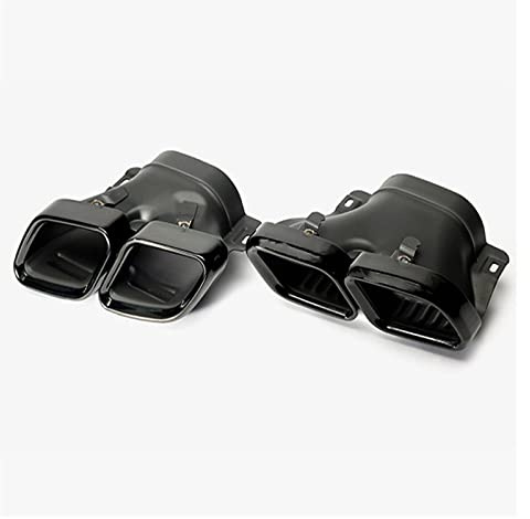 A Pair Black Quad Exhaust Tips Fit For Mercedes For Amg C63/s W205 S205 C205 A205 Pre-facelift 2015 2016 2017 2018 Car Exhaust Muffler Pipe(Black)