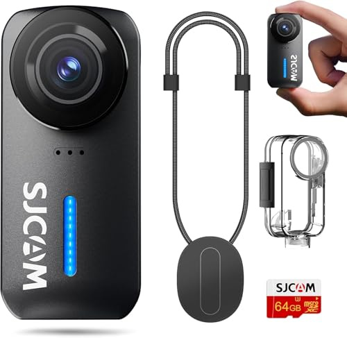 SJCAM C110+ 4K Mini Body Camera: 6-Axis Gyro Stabilization, 170° Wide Angle Magnetic POV Wearable Action Cam, 30M Waterproof, 64GB Card, Hands-Free Recording for Helmet, Motorcycle & Vlogging