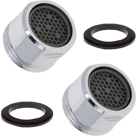 2 Stück Wasserhansip, Wasserhahn Sieb, Perlatoren für Wasserhähne M24, Wasserhahn Aufsatz Strahlregler, Mischdüse mit Edelstahlfilter Inkl für Wasserhähne