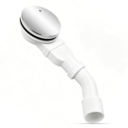 Válvula de desagüe para Plato de Ducha 90 mm, sifón de Ducha Plano con Sistema antiolores y Filtro para Pelo, Kit de desagüe con Tapa cromada, fácil de Limpiar, para Ducha y baño | Ducha extraplana sifón con antiolores y colador, DN40/50, arco de desagüe, cubierta cromada, para ducha y bañera