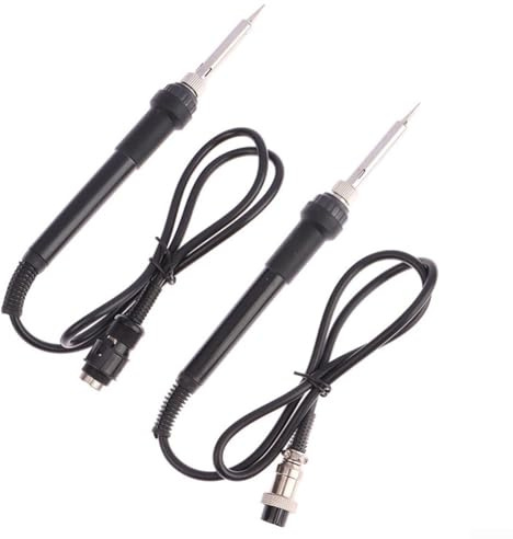 Soldering Iron Handle 2PCS 5 Pin & 5 Hole Replacement for 936 852D+ Station - Heat Resistant Grip Fast Heating Ceramic Core Electronics Repair Tool Black