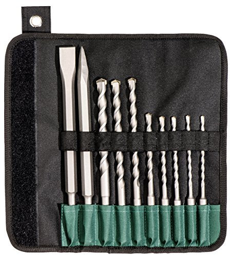 Metabo 630824000 SDS-Plus Classic - Juego de cinceles y taladros, color verde, juego de 10 piezas