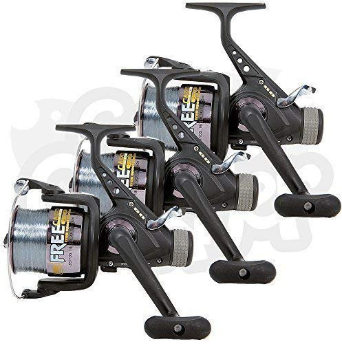 Lineaeffe 3 x Free Carp 60 3BB Carp/Coarse Runner Fishing Reels Pre-Spooled with 15lb Line