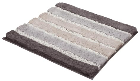 Kleine Wolke Badteppich Phoenix Silbergrau 60 x 60 cm | OEKO-TEX zertifiziert, rutschhemmende Unterseite, für Fußbodenheizung, maschinenwaschbar, 85% Baumwolle, 15% Polyester