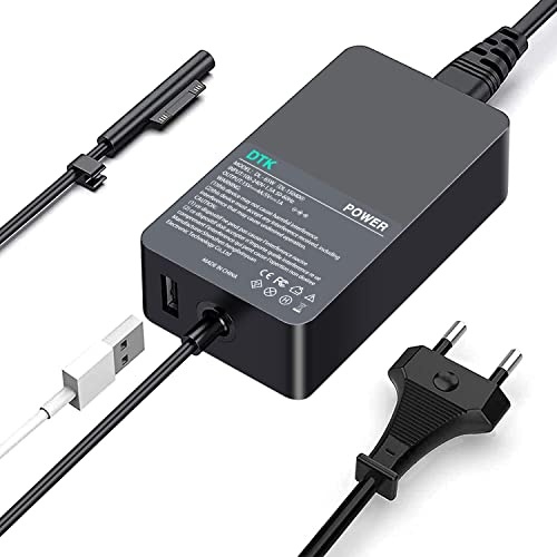 DTK Surface Pro Ladekabel 65W 15V 4A Microsoft Surface Ladekabel für Surface Pro 4/5/6/7/8/X Surface Book 1 2 3 Surface Go 1 2 Surface Laptop 2 3 4 Tablet 1706