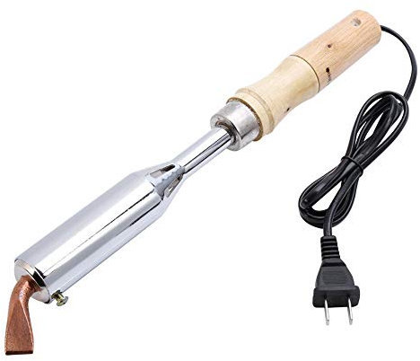 Lötkolben-Kit, 1 Stück 220 V elektrischer Lötkolben, wunderschön geschweißter Meißel, spitz, Holzgriff, gutes Lötwerkzeug, schnelle Aufheizzeit für das Schweißen von