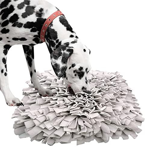 IEUUMLER Schnüffelteppich Hund Riechen Trainieren Schnüffeldecke Futtermatte Trainingsmatte für Haustier Hunde Katzen IE075 (45x45cm, Grey-2)