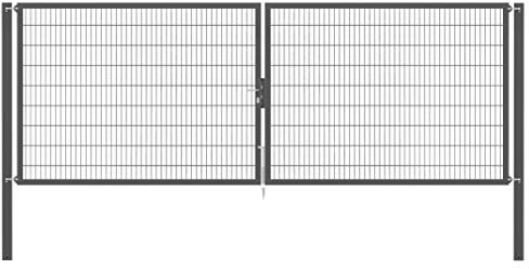 Alberts 637347 Doppeltor Flexo Plus mit Zubehör | verschiedene Breiten und Höhen | Pfostenstärke 80 x 80 mm | anthrazit | Breite 500 cm | Höhe 180 cm