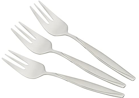 Stanley Rogers Kuchengabel HARVARD, hochwertige Gabel aus rostfreiem Edelstahl, unverzichtbare Obstgabel mit schwungvoll-edlem Design für den Heimgebrauch (Farbe: Silber), Menge: 1 x 3er Set
