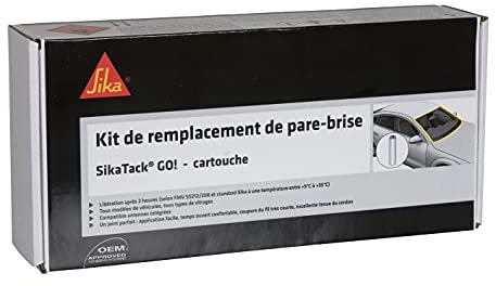 SikaTack Go - Kit de repuesto para parabrisas, todo en uno, secado rápido en 2 horas, todos los tipos de vehículos, cartucho + primer