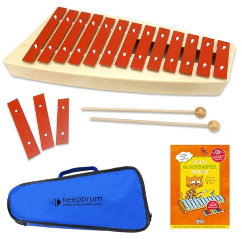 Sonor NG-11 Glockenspiel + Lilli´s Glockenspiel Schule Lehrbuch + keepdrum Bag in Blau