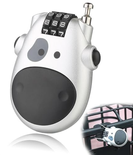 Kabelschloss Fahrrad Koffer,Bogoro Fahrrad Koffer Schloss,Schloss mit 3-Stelligem Zahlencode,Einziehbares Kabelschloss,Scooterschloss,Fahrrad Zahlenschloss,Universal Zahlencode Lock Silber