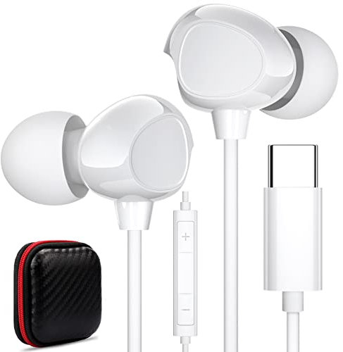 TITACUTE Écouteurs USB C Écouteur Intra Auriculaires USB Type C dans l'oreille Écouteur Filaire Casque avec Micro pour Samsung S20 FE S21 FE S23 S22 Ultra OnePlus 11 10 9 Pro Pixel 7 6a Mi 12 11T Pro