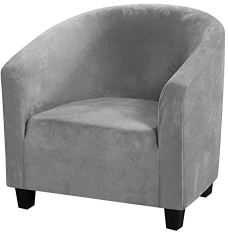 GUYIRT Abnehmbar Sesselbezug Sesselhusse Mit Elastischem Boden Club Chair Schonbezug Waschmaschinenfest Stretch Husse Wohnzimmer -hellgrau-