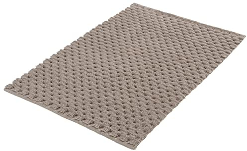 Kleine Wolke Badteppich Santiago, Farbe: Taupe, Material: 100 % Baumwolle, Größe: 65x115 cm