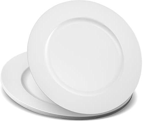 ELEGANT DISPOSABLES 13'' Party Chargers Large Plates & Platters Great for Elegant Party's Weddings Tableware Great for Serving dish White Pack of 12