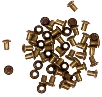 Craftelier - Set mit 50 Mini-Metallic Ösen Ideal für Scrapbooking und Bastelarbeiten | Geeignet für verschiedene Materialien | Größe ca. Innendurchmesser 3 mm und Außendurchmesser 5 mm - Farbe Bronze