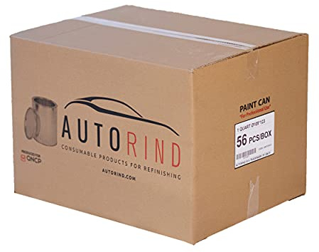 AUTORIND Metal Quart Size Paint Can, Empty Quality Tinplate Unlined Cans w/Lids, Silver Color and%100 Recyclable (Pack of 56)