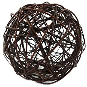 Ogrodzenia Wiklinowe Boule Decorative Exterieur Jardin 40 cm -Idéal pour Les Lampes Solaires D'extérieur - Decoration en Osier Tressé Balcon ou l'intérieur - Balle de Saule en 3 Tailles