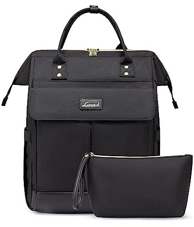 LOVEVOOK Laptop Rucksack Damen Groß 17.3 Zoll Schulrucksack Mädchen Schultasche Teenager mit Kulturbeutel Backpack Women Cityrucksack Wasserdicht Modern Arbeitstasche Daypack für Uni Reise