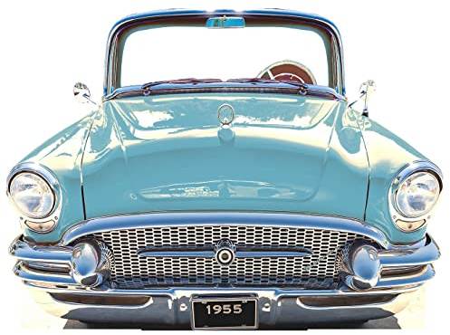 Classic 1950s Teal Car Coupe Stand-in Cardboard Cutout – 64 x 47 in Life-Size Standee