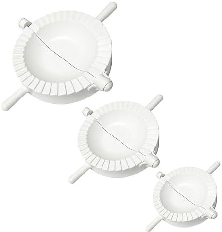 ONE BEST DEAL 3 Pcs Plastic Dumpling Press | Dumpling Mould Pastry Press Dough Dim-Sum Samosa Ravioli Maker | Washable Pastry Pie Dough Press Set