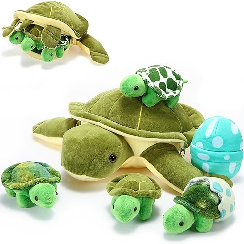 Aoriher Stofftier-Set Schildkröte, 30,5 cm, 6-teilig, weiches Körperkissen, Spielzeug für Meerestierliebhaber (klassisch)