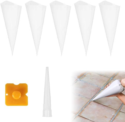 Comioke Sacchetto Per Malta,Sacchetti Per Malta,5 Pezzi Sacchi Per Cemento Per Muratura,Malta Per Piastrelle,Cemento,Piastrelle,Piastrelle,Intonaco Con 1 Lisciatore Di Giunti E 1 Ugello Di Tenuta