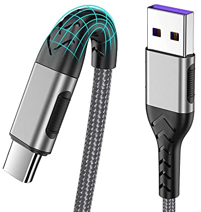 Durcord USB C Cable, Upgarded 2Pack 10ft Fast USB Type C Charging Cable for Android/Phone/Pad/Laptop, Type C Charger Braided USB Cable Compatible withi Phone 17/16/15/Pro/Plus/Max/Sam.Sung-Silver