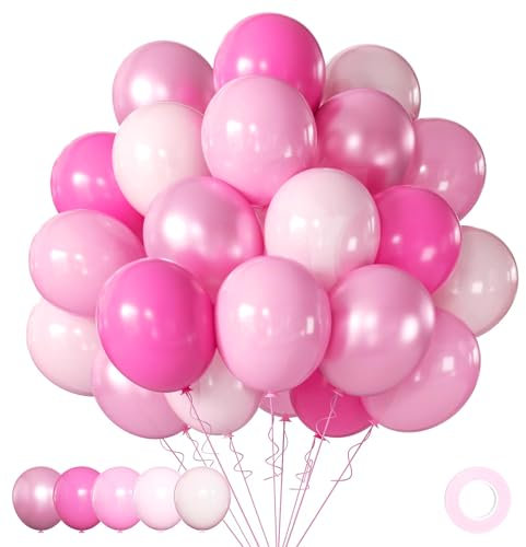 Rosa Luftballons Metallic Rosa ballons Hochzeit Set 60 Stück 30cm Helium Pink Ballons Latex Luftballons für Geburtstag Hochzeit Babyparty Party Dekoration