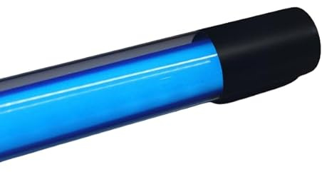Lichtidee Deluxe Led Leuchtstab IP20 63cm blau 10Watt Party Deko Schaufenster farbig bunt mit schwarzem Anschluß Kabel und schwarz matter Folie