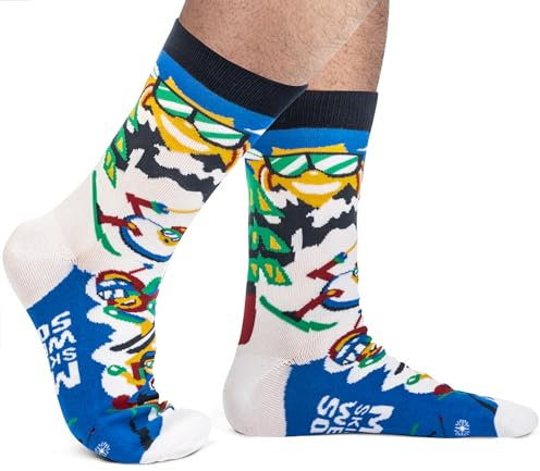 Lavley Mehr Skifahren Weniger Sorgen Socken Lustiges Geschenk für Männer und Frauen