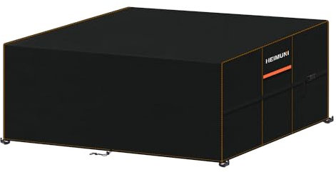 HEIMUNI Housses pour Mobilier de Jardin, 220x130x85cm Bache Table de Jardin Housse de Salon de Jardin Exterieur Impermeable Anti-UV, Housse Canape Exterieur Housses pour Table et Chaises de Jardin