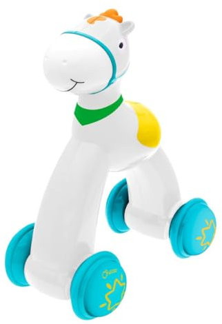 Chicco Cavallino Push&Go, Gioco per Bambini 12-36 Mesi, per stimolare le attività psicomotorie, incoraggia i bambini a camminare, design colorato e accattivante,con ruote gommate,Giochi prima infanzia