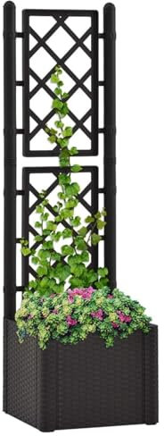 Aiuola Rialzata Da Giardino Con Traliccio E Sistema Di Irrigazione Automatica, Scatole For Piante Da Giardinaggio Fuori Terra, Contenitori Da Giardino Verticali For Esterni For Piante Rampicanti Fiori