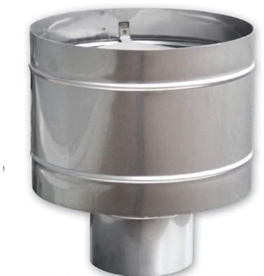 Comignolo a botte acciaio inox, antivento, fumaiolo stufa camino (DIAM. 80 mm, ATTACCO FEMMINA)