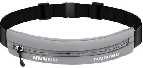 Laufgürtel für Handy - Lauftasche Jogging, Hüfttaschen für Running, Bauchtasche Sportgürtel, Running Belt zum Joggen, Laufen, Sport, Fitness - Passend für alle Smartphones (Grau)