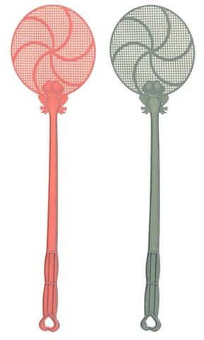 Pala para Moscas para Exteriores, matamoscas Manual, 2 Piezas de Interior de Mango Largo, Raqueta de Mosca Engrosada con Malla Ancha para balcón, Sala de Estar, Patio Trasero
