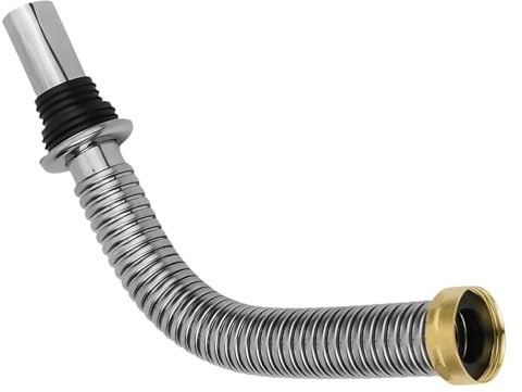 Folpus Tuyau de vidange d'évier Tuyau de drainage Tuyau de drainage en acier inoxydable Tuyau de drainage pour lavabo Toilettes Baignoire Hôtel, 40cm