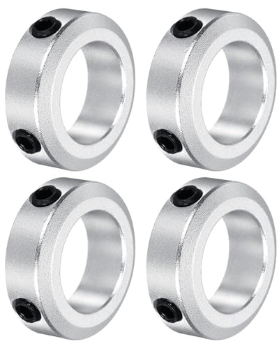 QUARKZMAN vågring 0,79 tum hål aluminium set-skruvstil klämringar silver 4 stycken
