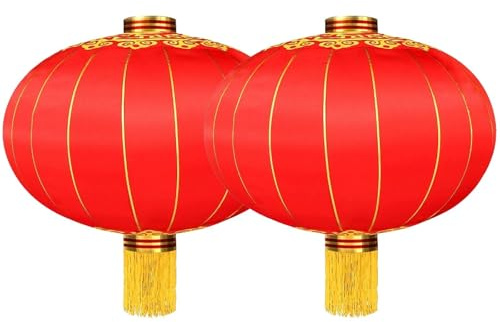 Lpitoy Linternas Chinas Rojas, Linternas De Año Nuevo Chino, 2 Piezas De Linternas Rojas para Decoración De Fiesta De Boda del Festival De Primavera Chino