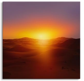 Paul Sinus Wandbild 80x80cm Sonnenaufgang über der Wüste, faszinierende Wüstenlandschaft, leuchtende Farben, inspirierender Horizont, friedliche Naturkulisse