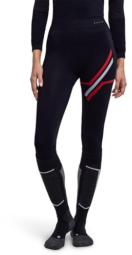 FALKE Women's Warm 3/4 W Ti Functional Yarn Quick Dry 1 Piece Base Layer Bottom, Black 3000 Iconic, S